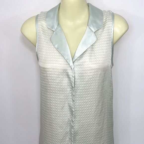 Halston Button Down Mint Green Mini Dress Tunic Sz Sm Exce… - Picture 3 of 7